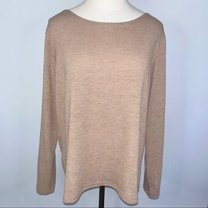 YELETE Camel Light Tan Open Back Lightweight Sweater Medium NWOT
